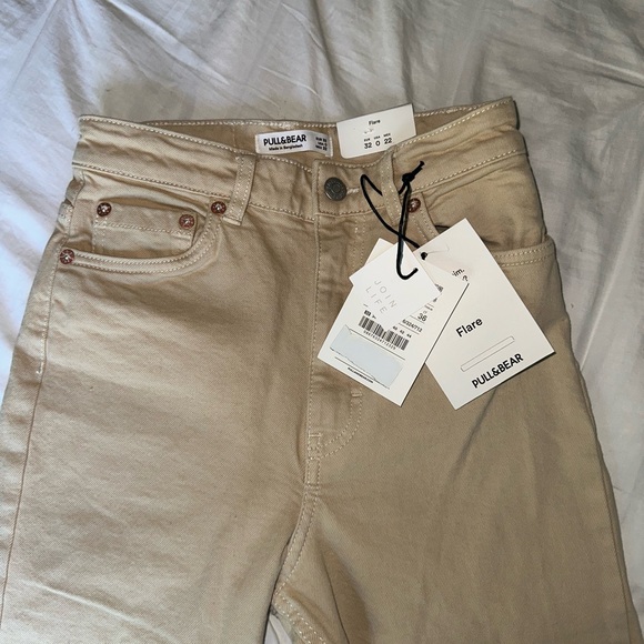 Tan/Khaki Flare Jeans - Picture 4 of 4